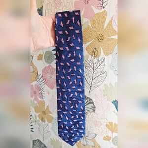 Silk Blue Tie with Union Jack Pattern